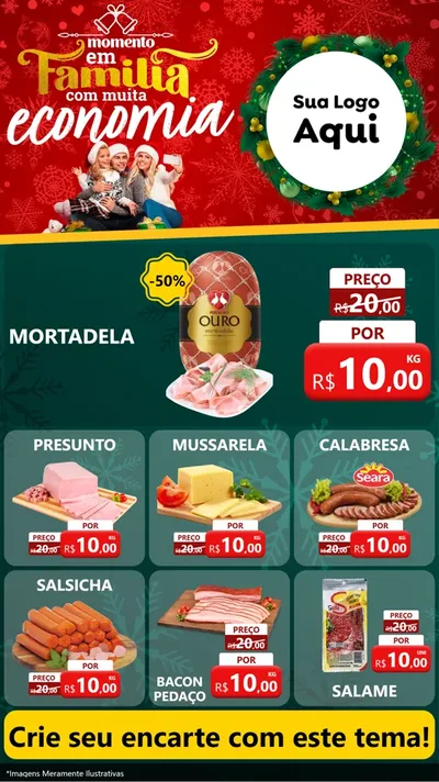Modelo de Rede Social para Stories com o tema Momento em Família (Natal) para Frios e Laticínios