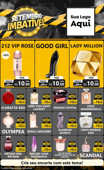 Modelo de Encarte para Encarte Grande com o tema Setembro Imbatível para Perfumes