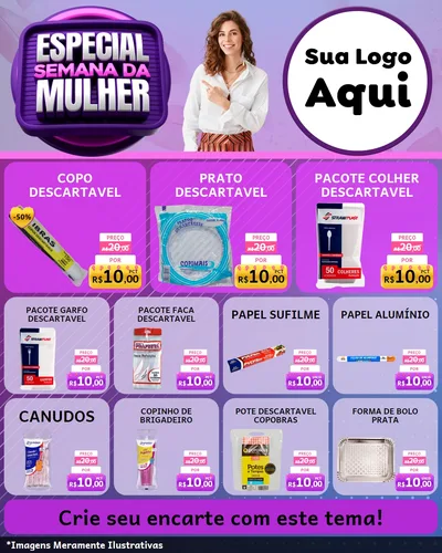 Modelo de Rede Social para Feed Instagram com o tema Especial Semana da Mulher para Embalagens