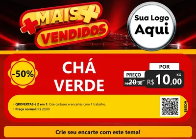 Modelo de Cartaz para Cartaz A4 Horizontal com o tema Mais Vendidos para Produtos Naturais