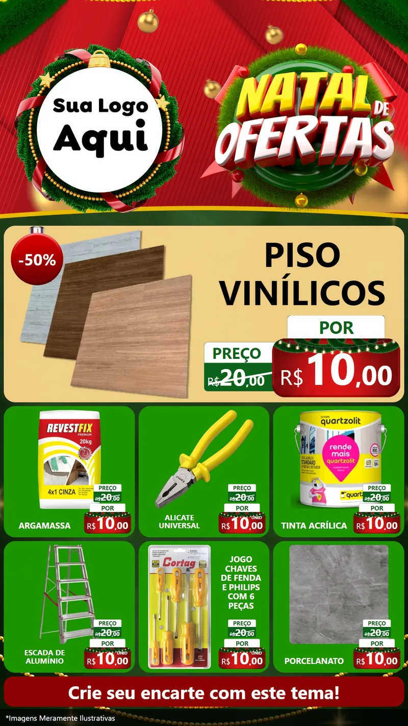 Modelo de Rede Social para Stories com o tema Natal de Ofertas para Material para Construção