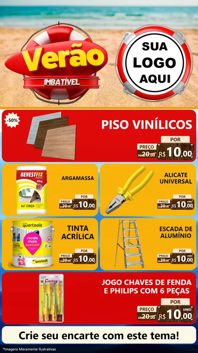 Modelo de TV para TV Vertical com o tema Verão Imbatível para Material para Construção