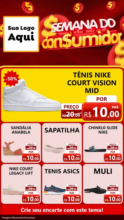 Modelo de Rede Social para Stories com o tema Semana do Consumidor para Calçados