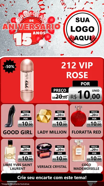 Modelo de Rede Social para Stories com o tema Promoção de Aniversário - 15 Anos para Perfumes