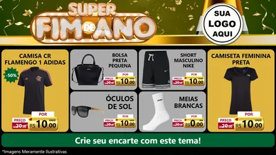 Modelo de TV para TV Horizontal com o tema Super Fim de Ano para Roupas e acessórios