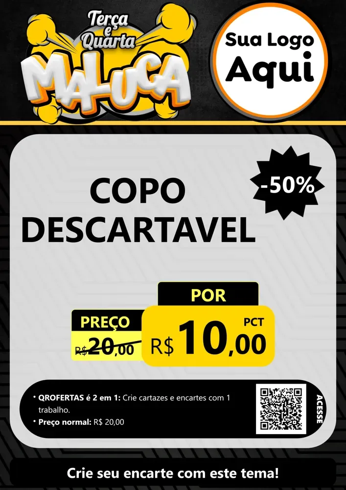Modelo de Cartaz para Cartaz A4 Vertical com o tema Terça e Quarta Maluca para Embalagens