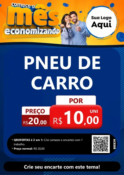 Modelo de Cartaz para Cartaz A4 Vertical com o tema Comece O Mês Economizando para Auto peças