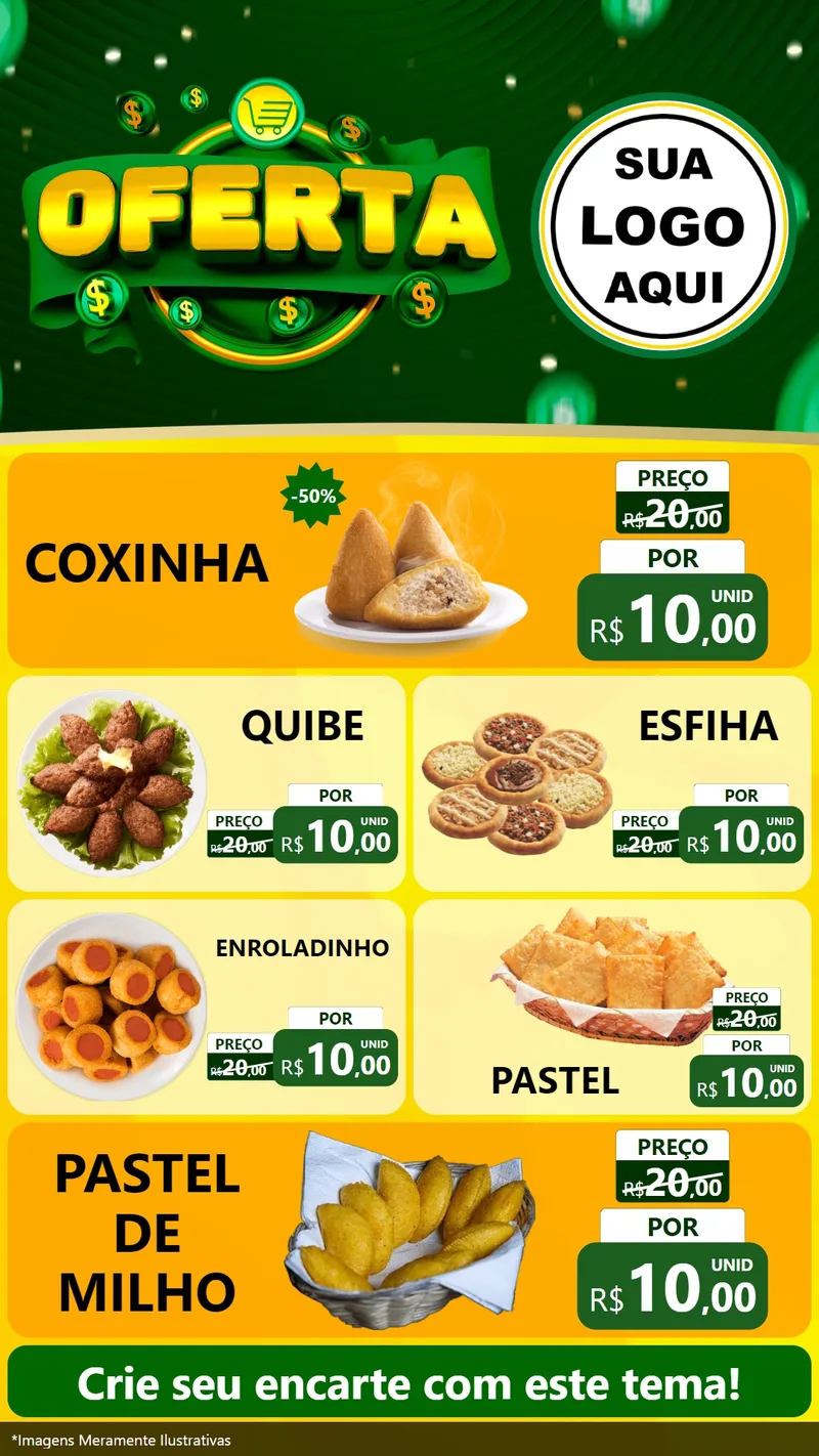 Modelo de TV para TV Vertical com o tema Oferta para Salgadaria
