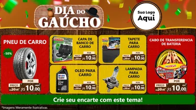 Modelo de TV para TV Horizontal com o tema Dia do Gaúcho para Auto peças