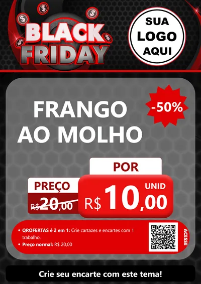 Modelo de Cartaz para Cartaz A4 Vertical com o tema Black Friday para Restaurante