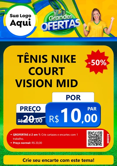 Modelo de Cartaz para Cartaz A4 Vertical com o tema Grandes Ofertas para Calçados