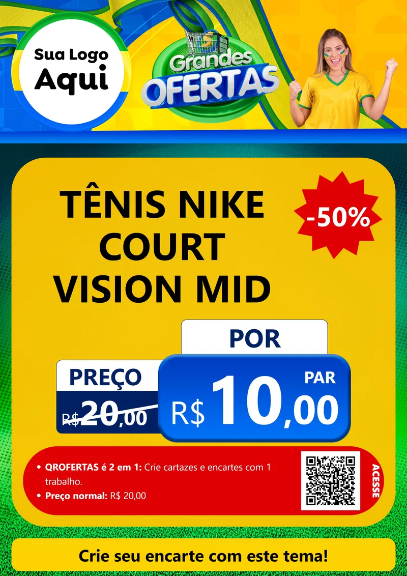 Modelo de Cartaz para Cartaz A4 Vertical com o tema Grandes Ofertas para Calçados
