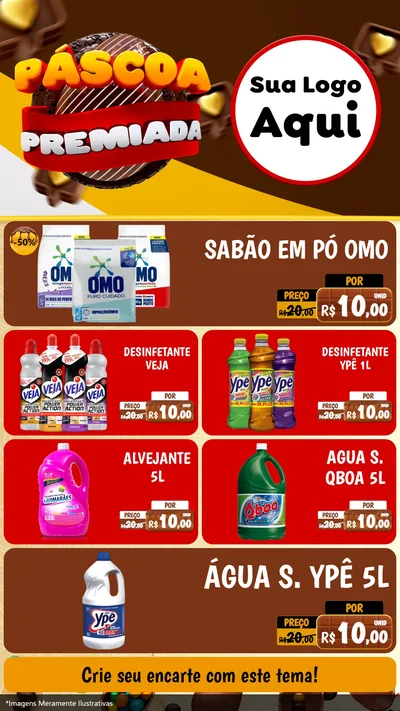 Modelo de TV para TV Vertical com o tema Páscoa Premiada para Produtos de Limpeza