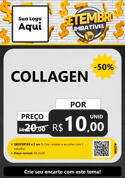 Modelo de Cartaz para Cartaz A4 Vertical com o tema Setembro Imbatível para Suplementos alimentares