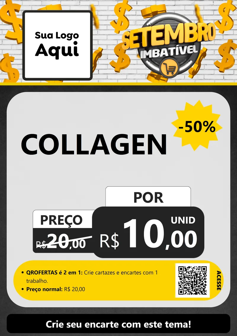 Modelo de Cartaz para Cartaz A4 Vertical com o tema Setembro Imbatível para Suplementos alimentares