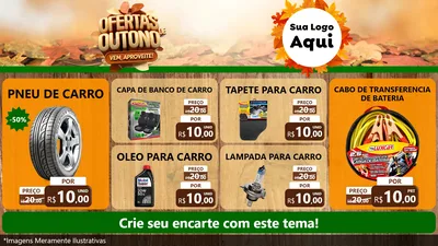 Modelo de TV para TV Horizontal com o tema Ofertas de Outono - Vem, Aproveite! para Auto peças