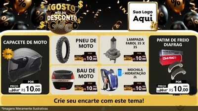 Modelo de TV para TV Horizontal com o tema Agosto Mês do Desconto Louco para Moto peças