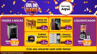 Modelo de TV para TV Horizontal com o tema Dia do Cliente para Móveis e Eletro