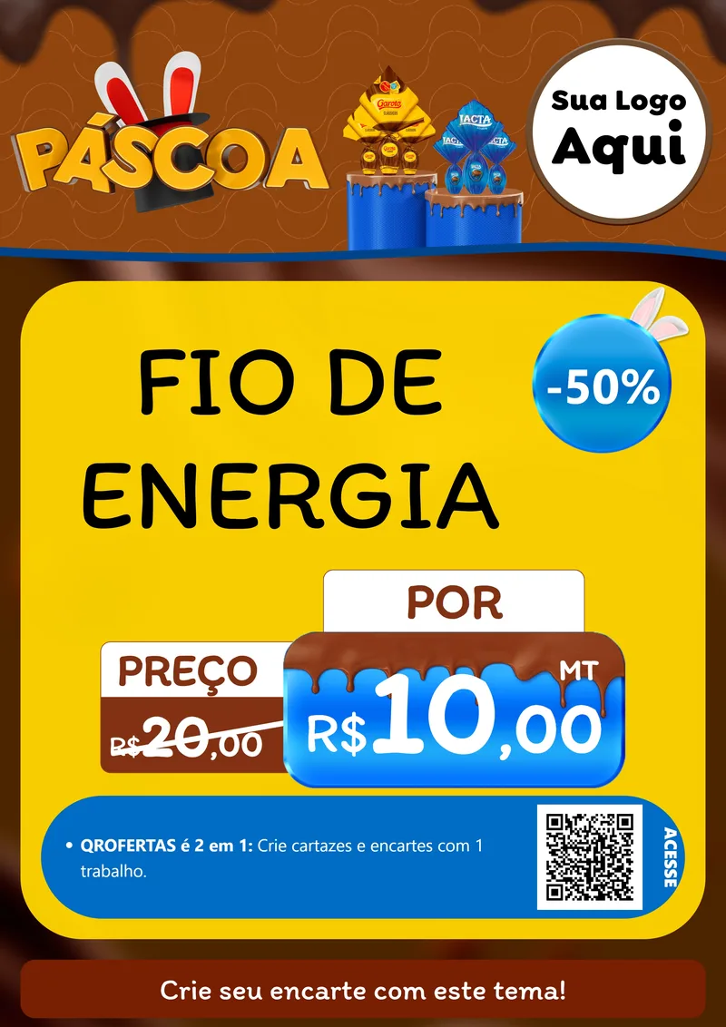 Modelo de Cartaz para Cartaz A4 Vertical com o tema Páscoa para Materiais Elétricos