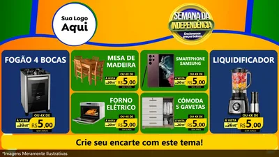 Modelo de TV para TV Horizontal com o tema Semana da Independência Declaramos Preços Baixos para Móveis e Eletro