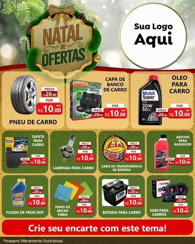 Modelo de Rede Social para Feed Instagram com o tema Ofertas de Natal para Auto peças
