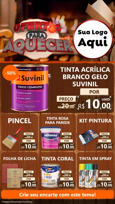 Modelo de Rede Social para Stories com o tema Ofertas Para Aquecer para Tintas e Ferramentas