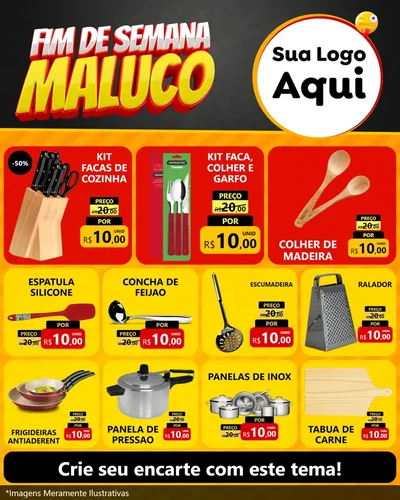 Modelo de Rede Social para Feed Instagram com o tema Final de Semana Maluco para Utilidades Domésticas