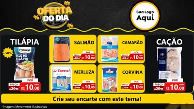 Modelo de TV para TV Horizontal com o tema Oferta Do Dia para Peixaria