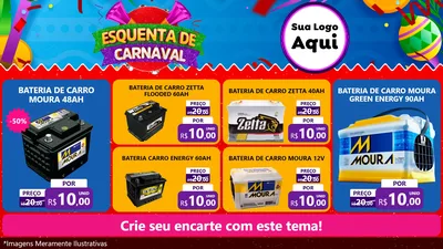Modelo de TV para TV Horizontal com o tema Esquenta de Carnaval para Baterias Elétricas