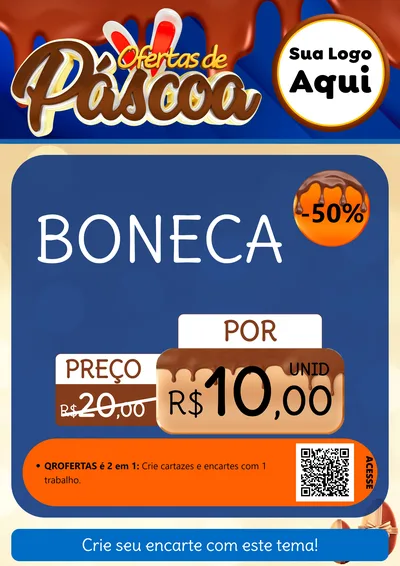 Modelo de Cartaz para Cartaz A4 Vertical com o tema Ofertas de Páscoa para Brinquedos