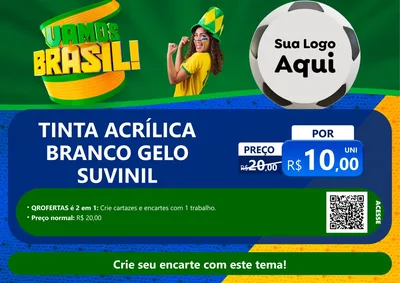 Modelo de Cartaz para Cartaz A4 Horizontal com o tema Vamos Brasil - Copa para Tintas e Ferramentas