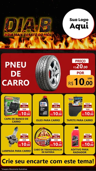 Modelo de Rede Social para Stories com o tema Dia B para Auto peças