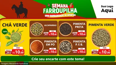 Modelo de TV para TV Horizontal com o tema Semana Farroupilha - Uma Barbaridade de Ofertas para Produtos Naturais