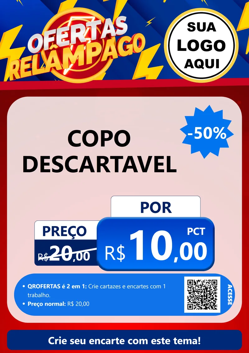 Modelo de Cartaz para Cartaz A4 Vertical com o tema Ofertas Relâmpago para Embalagens