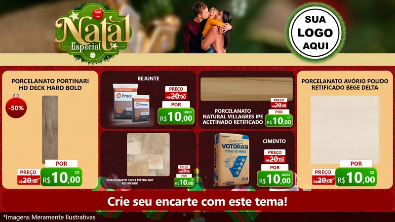 Modelo de TV para TV Horizontal com o tema Natal Especial para Pisos e revestimentos