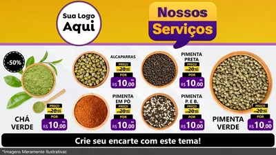 Modelo de TV para TV Horizontal com o tema Nossos Serviços para Produtos Naturais