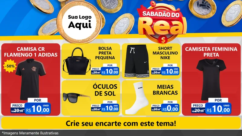 Modelo de TV para TV Horizontal com o tema Sabadão do Real para Roupas e acessórios
