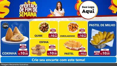 Modelo de TV para TV Horizontal com o tema Ofertaço de Fim de Semana para Salgadaria