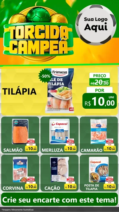Modelo de Rede Social para Stories com o tema Torcida Campeã - Copa para Peixaria