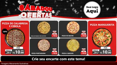 Modelo de TV para TV Horizontal com o tema Sabadou de Ofertas para Pizzaria