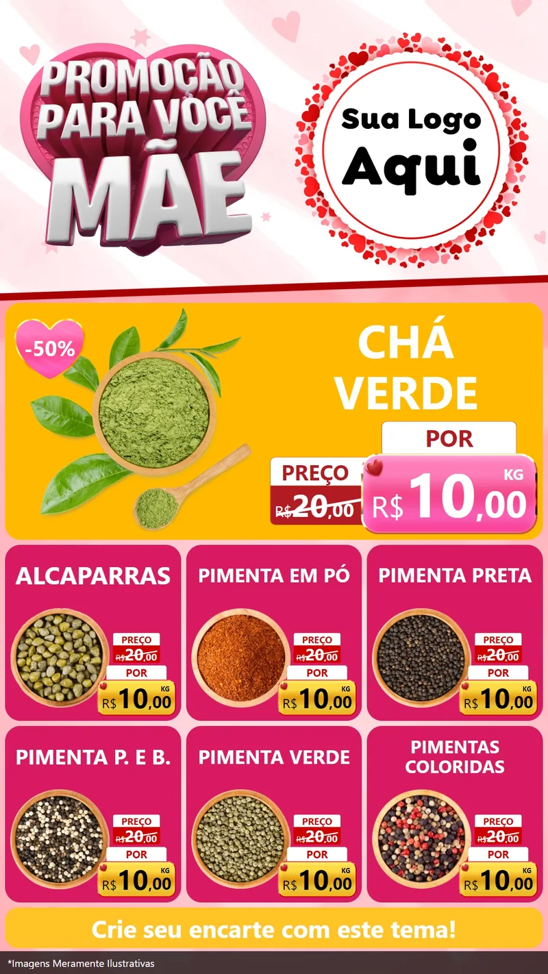 Modelo de Rede Social para Stories com o tema Promoção Para Você Mãe para Produtos Naturais