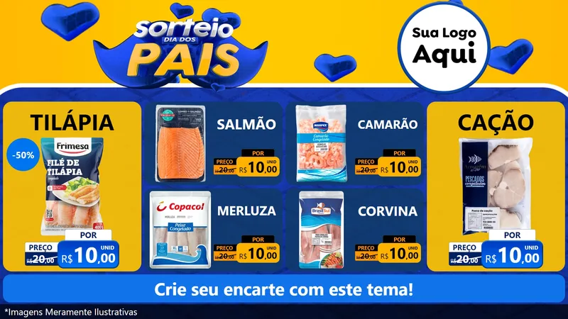 Modelo de TV para TV Horizontal com o tema Sorteio Dia dos Pais para Peixaria