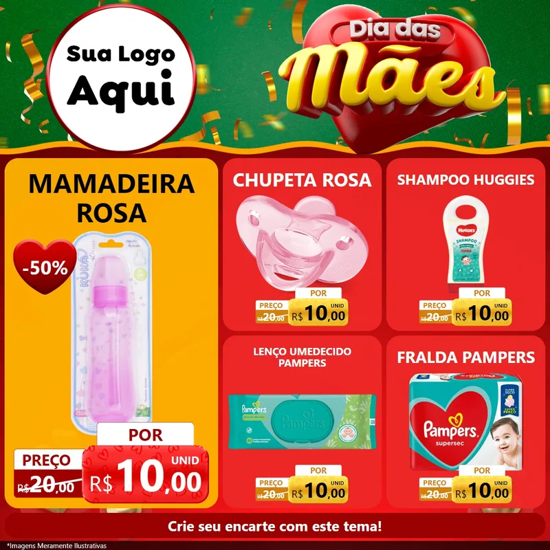 Modelo de Rede Social para Feed Facebook com o tema Dia das Mães para Bebês