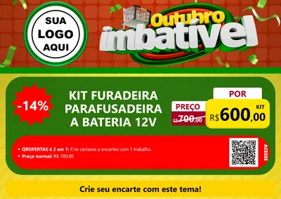 Modelo de Cartaz para Cartaz A4 Horizontal com o tema Outubro Imbatível para Maquinas e Ferramentas