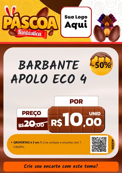 Modelo de Cartaz para Cartaz A4 Vertical com o tema Páscoa Fantástica para Armarinho e Aviamentos