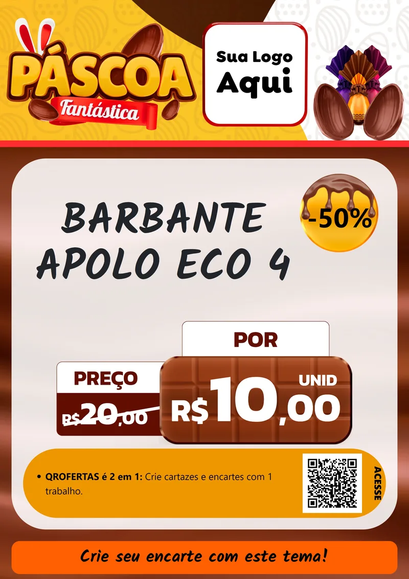 Modelo de Cartaz para Cartaz A4 Vertical com o tema Páscoa Fantástica para Armarinho e Aviamentos