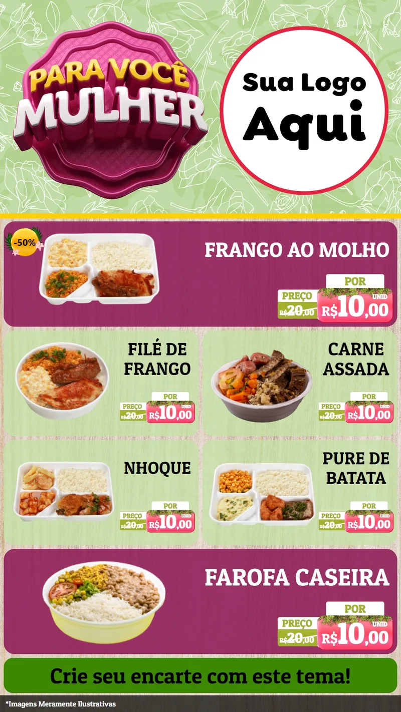 Modelo de TV para TV Vertical com o tema Para Você Mulher para Restaurante