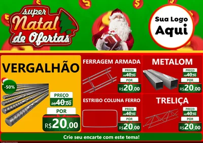 Modelo de Encarte para Encarte A4 Horizontal com o tema Super Natal de Ofertas para Ferragens