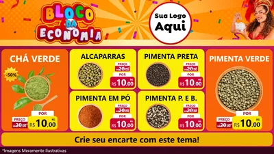 Modelo de TV para TV Horizontal com o tema Bloco da Economia para Produtos Naturais