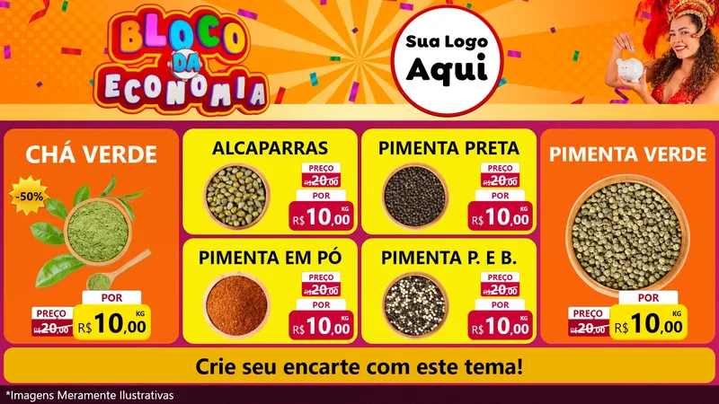 Modelo de TV para TV Horizontal com o tema Bloco da Economia para Produtos Naturais
